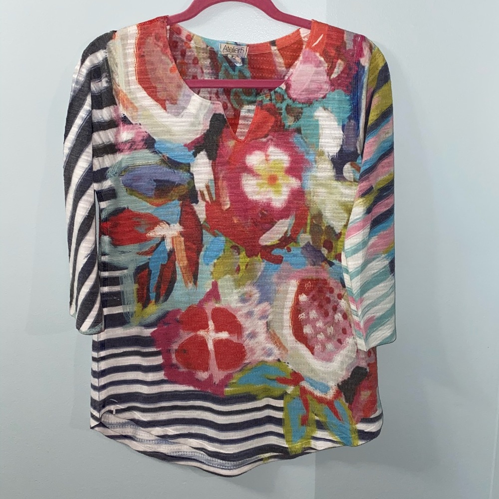 Atelier5 Multicolored 3/4 Sleeve Top
